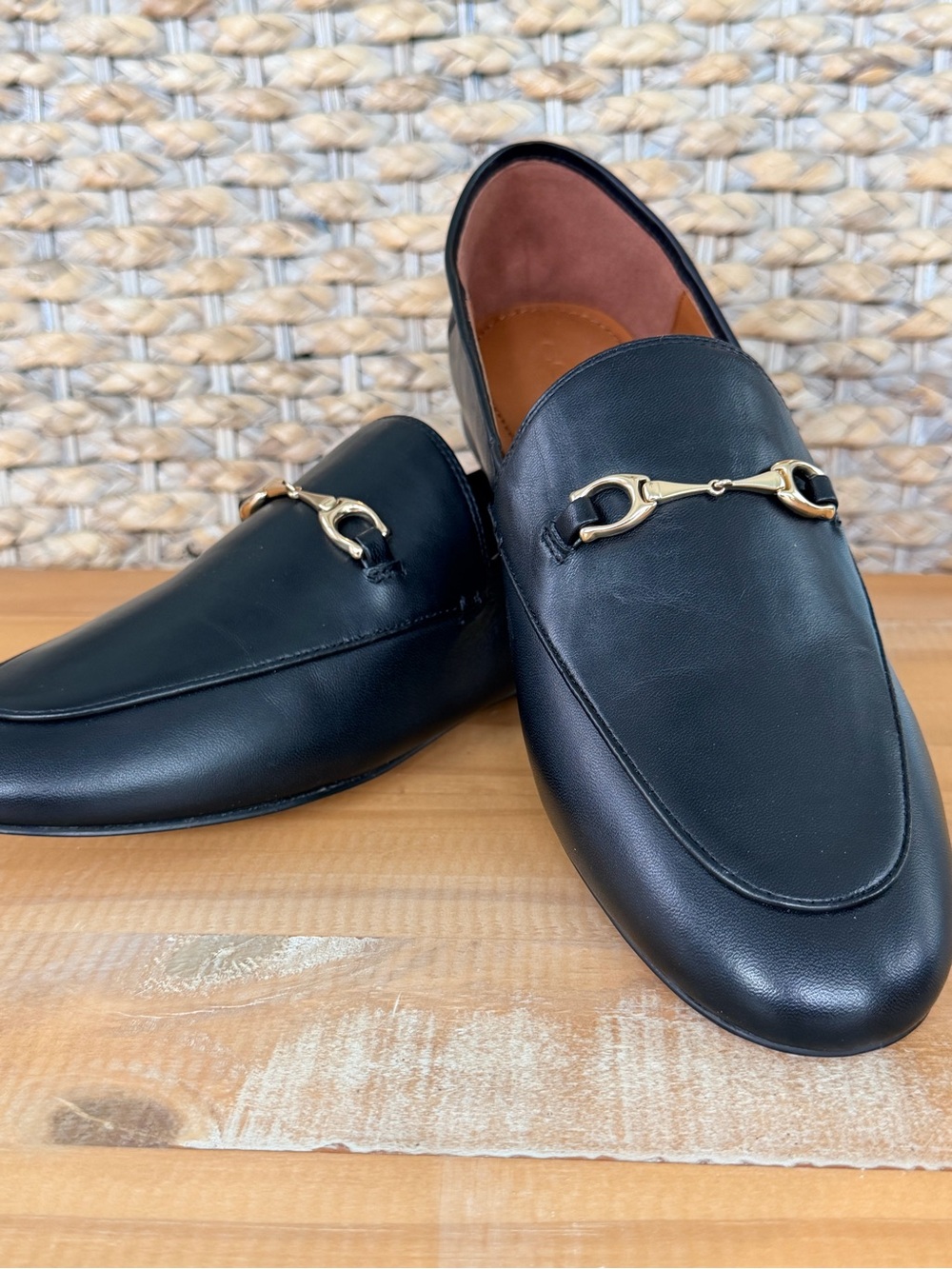 Coach Haley Leather Loafers Women Size 10 Black Comfort Shoes Smart FG 3110